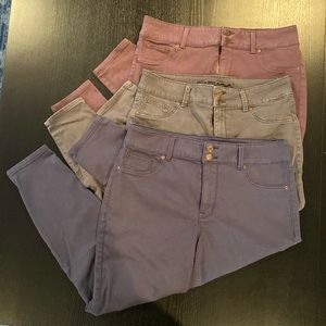 Maurices m jeans high rise short length pants (3 pair)